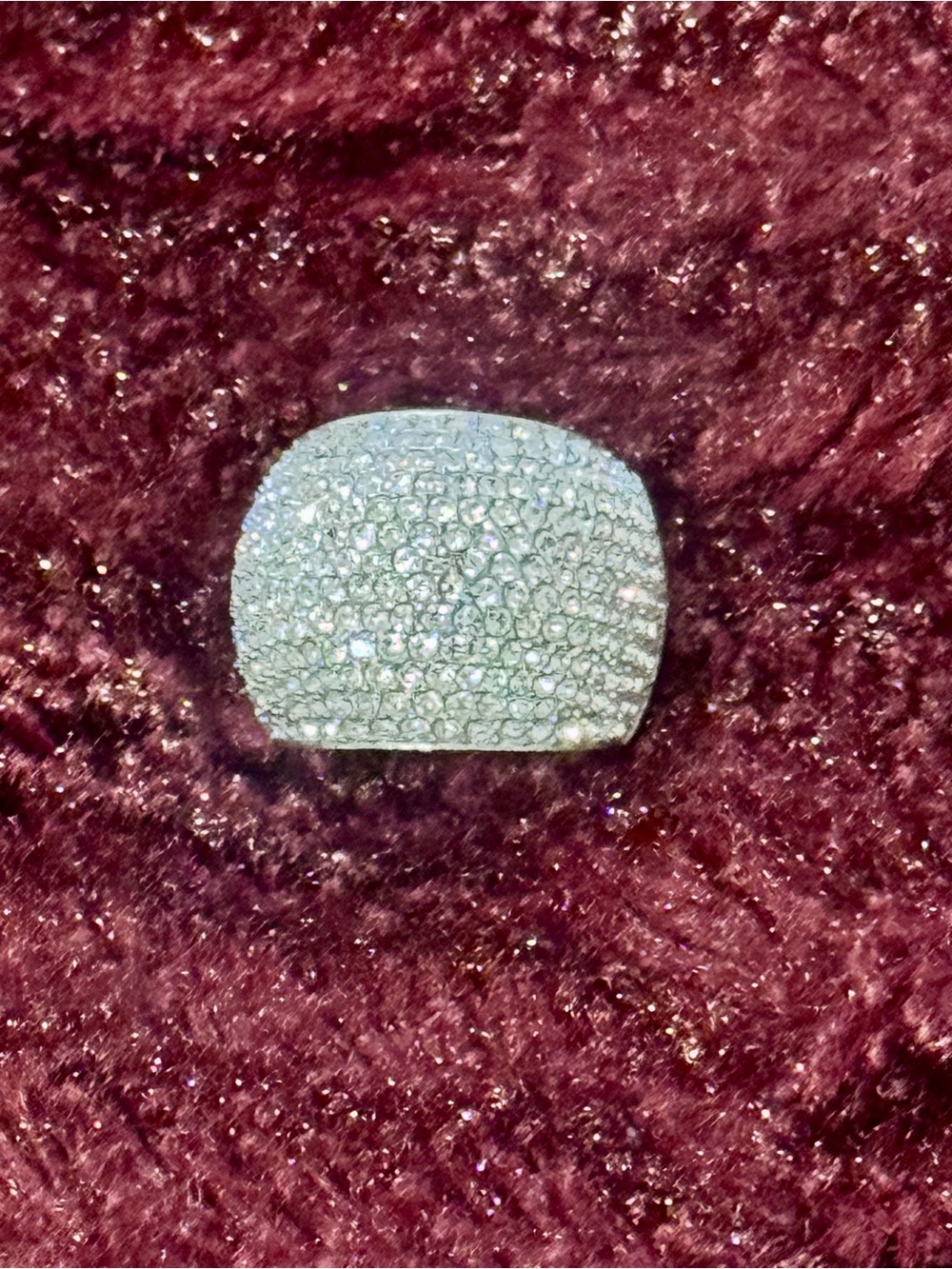 Michael Kors Silver Crystal Pave Dome Ring